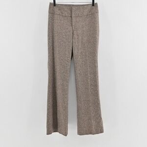 Vtg Y2k GAP Wool Silk Tweed Pants Womens Size 4 Flared Trouser Academia Neutral